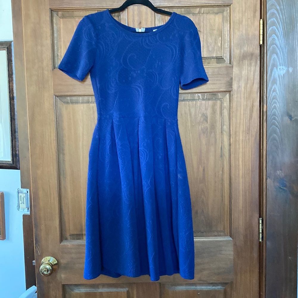 LuLaRoe Amelia dress size S blue